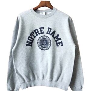 Champion- University of Notre Dame Gray/Navy Sweatshirt.